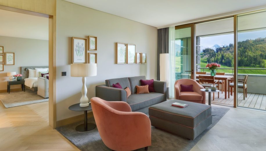 Waldhotel - Burgenstock Hotels & Resort - Obburgen, Switzerland - Deluxe Suite Living Room