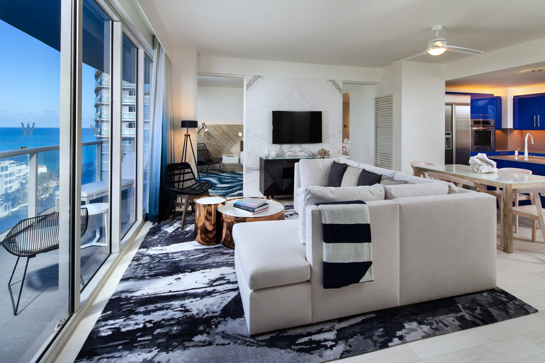 W Fort Lauderdale Hotel – Fort Lauderdale, FL, USA – Residential Suite Living Area View