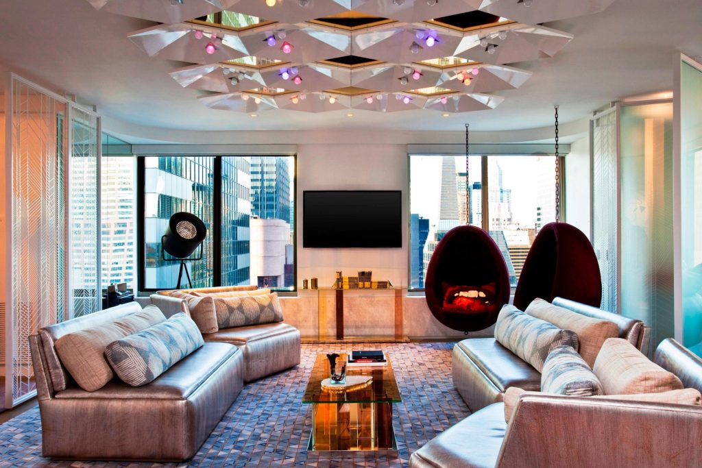 W New York Times Square Hotel - New York, NY, USA - Extreme WOW Suite Living Area