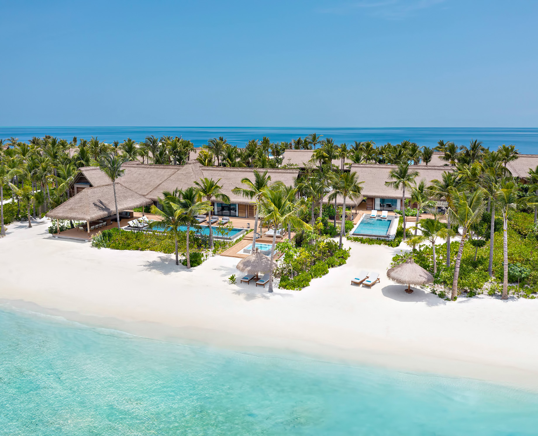 Waldorf Astoria Maldives Ithaafushi Resort – Ithaafushi Island, Maldives – Grand Beach Villa with Pool Three Bedroom Aerial