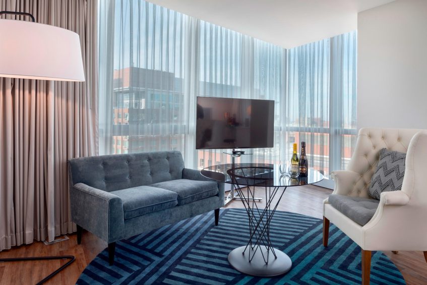 W Boston Hotel - Boston, MA, USA - Cool Corner Guest Room Living Area