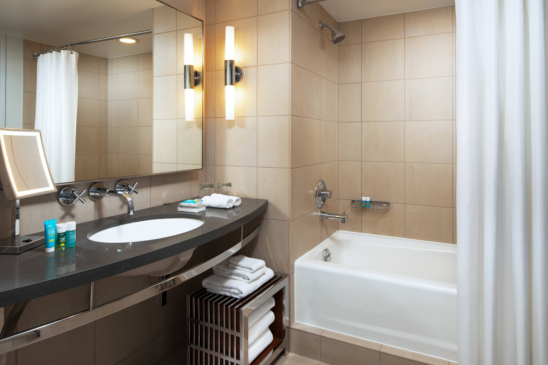 W Seattle Hotel – Seattle, WA, USA – Guest Bathroom Shower and Tub