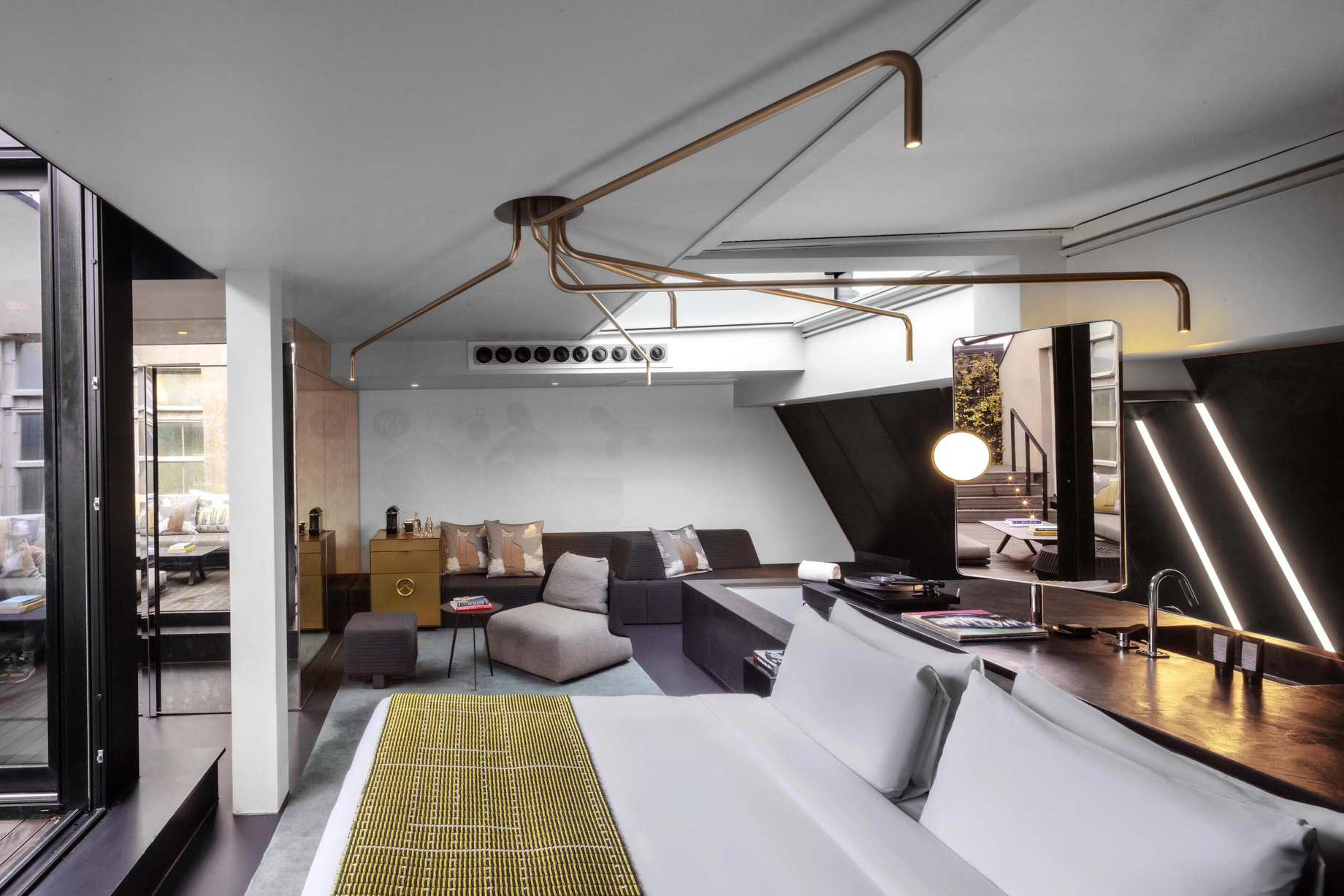 W Amsterdam Hotel – Amsterdam, Netherlands – Fantastic Bank One Bedroom Suite Living Area