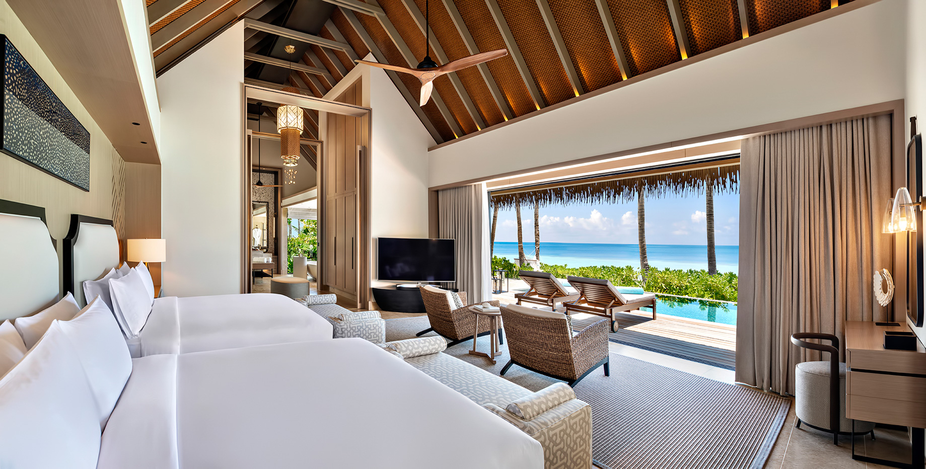 Waldorf Astoria Maldives Ithaafushi Resort – Ithaafushi Island, Maldives – Grand Beach Villa with Pool Master Bedroom
