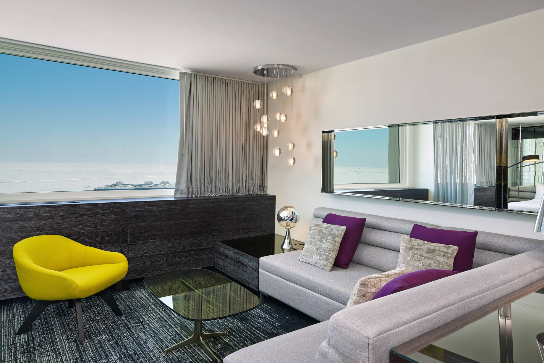 W Chicago Lakeshore Hotel – Chicago, IL, USA – Marvelous Suite Living Area Decor