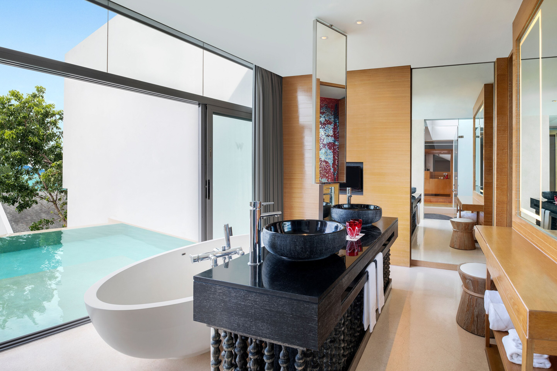 W Koh Samui Resort – Thailand – Ocean View Escape Villa Bathroom Pool View