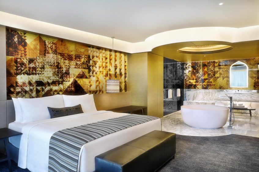 W Muscat Resort - Muscat, Oman - Marvelous Suite King Bedroom and Bathroom