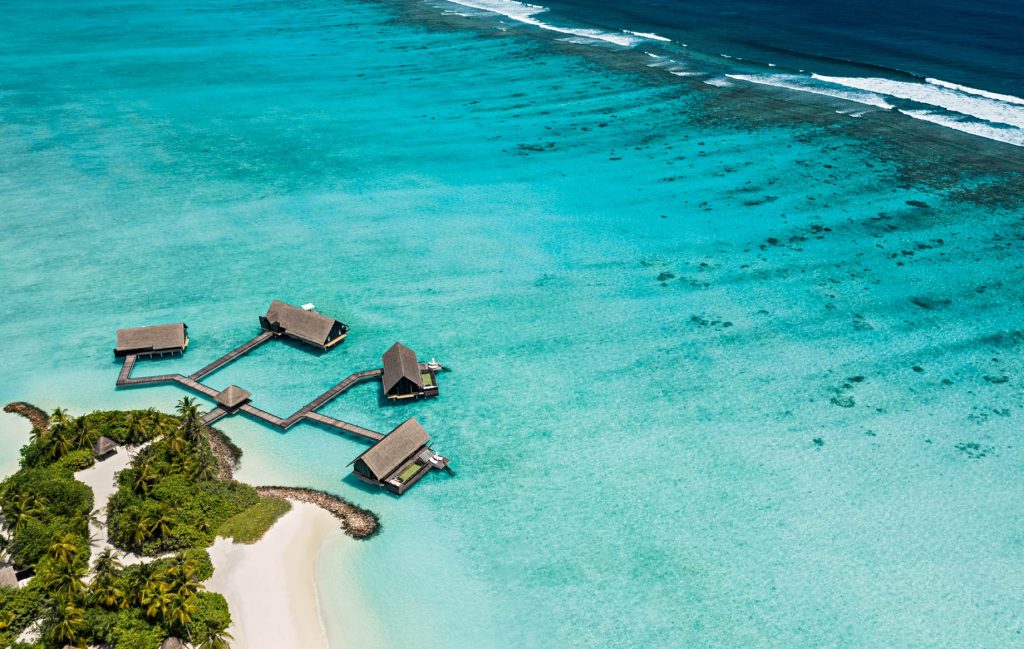 One&Only Reethi Rah Resort - North Male Atoll, Maldives - Overwater Villa Aerial View