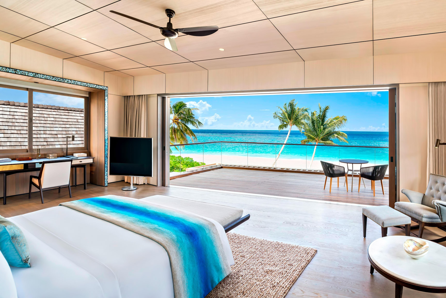 The St. Regis Maldives Vommuli Resort – Dhaalu Atoll, Maldives – Caroline Astor Estate Master Bedroom
