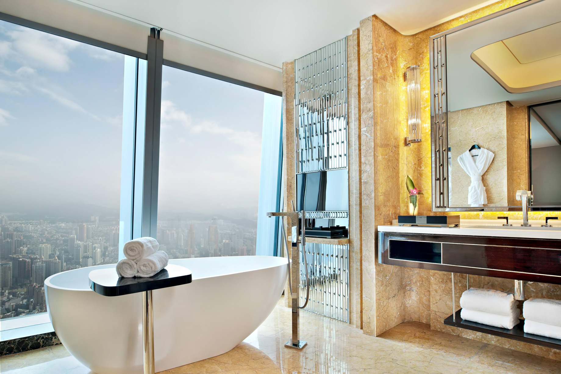 The St. Regis Shenzhen Hotel – Shenzhen, China – Fortune Guest Bathroom City View
