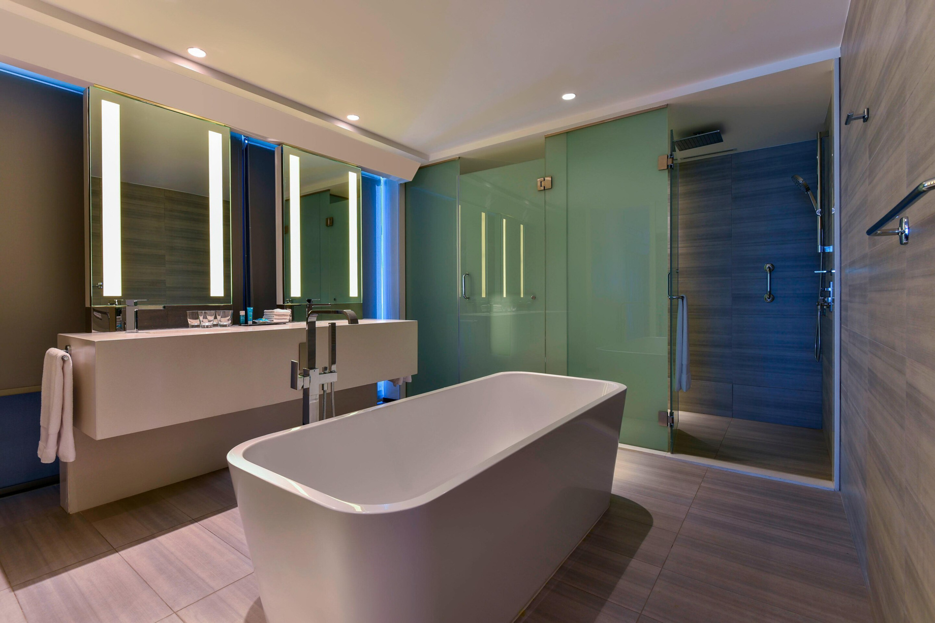 W Amman Hotel - Amman, Jordan - Marvelous Bathroom Tub and Shower_
