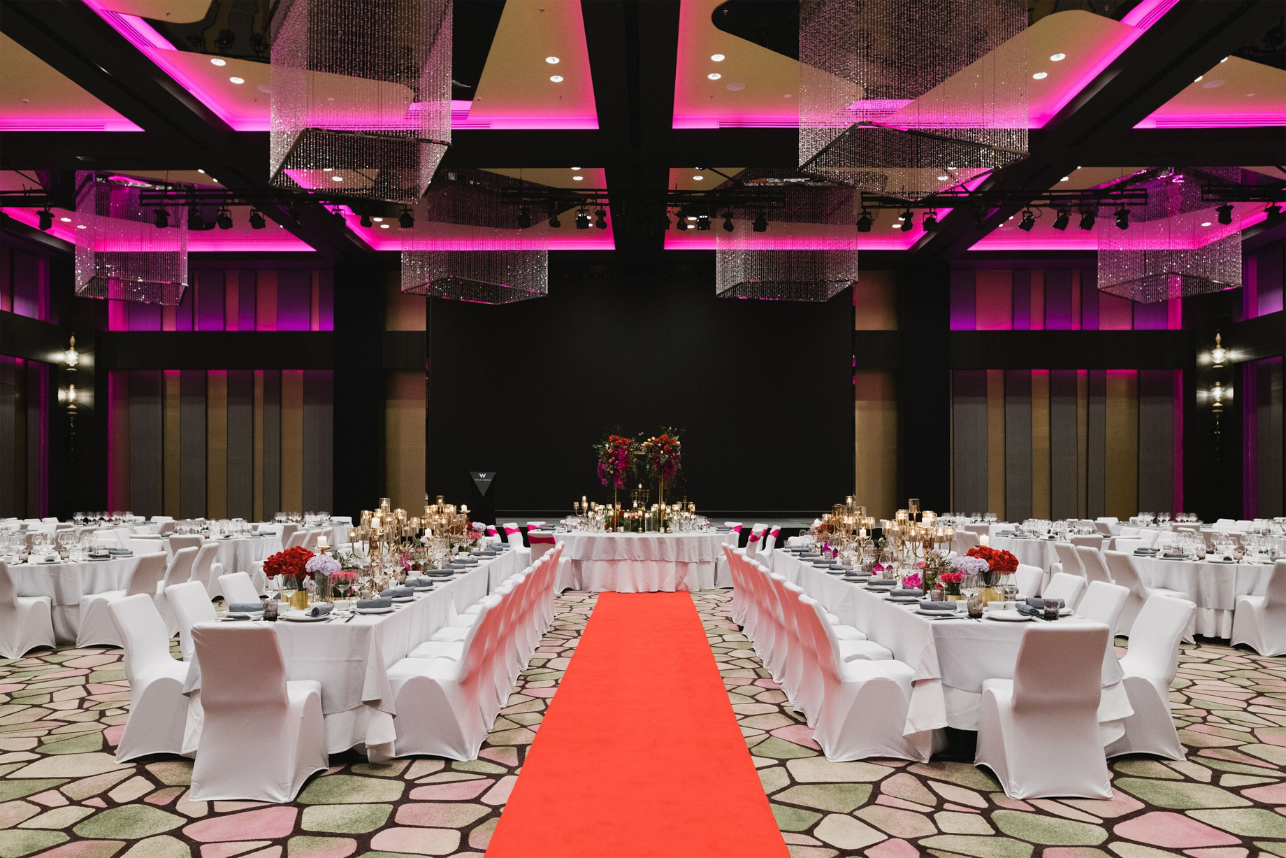 W Kuala Lumpur Hotel – Kuala Lumpur, Malaysia – Great Room Wedding Reception Setup