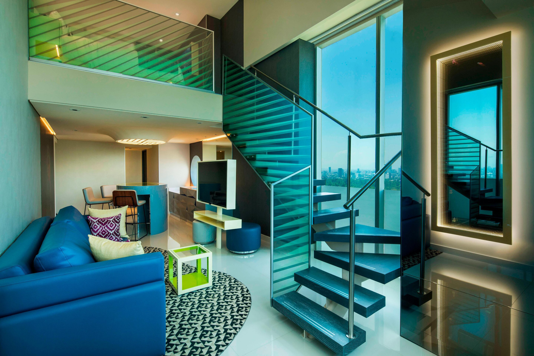 W Mexico City Hotel – Polanco, Mexico City, Mexico – Marvelous Suite Living Room Dusk