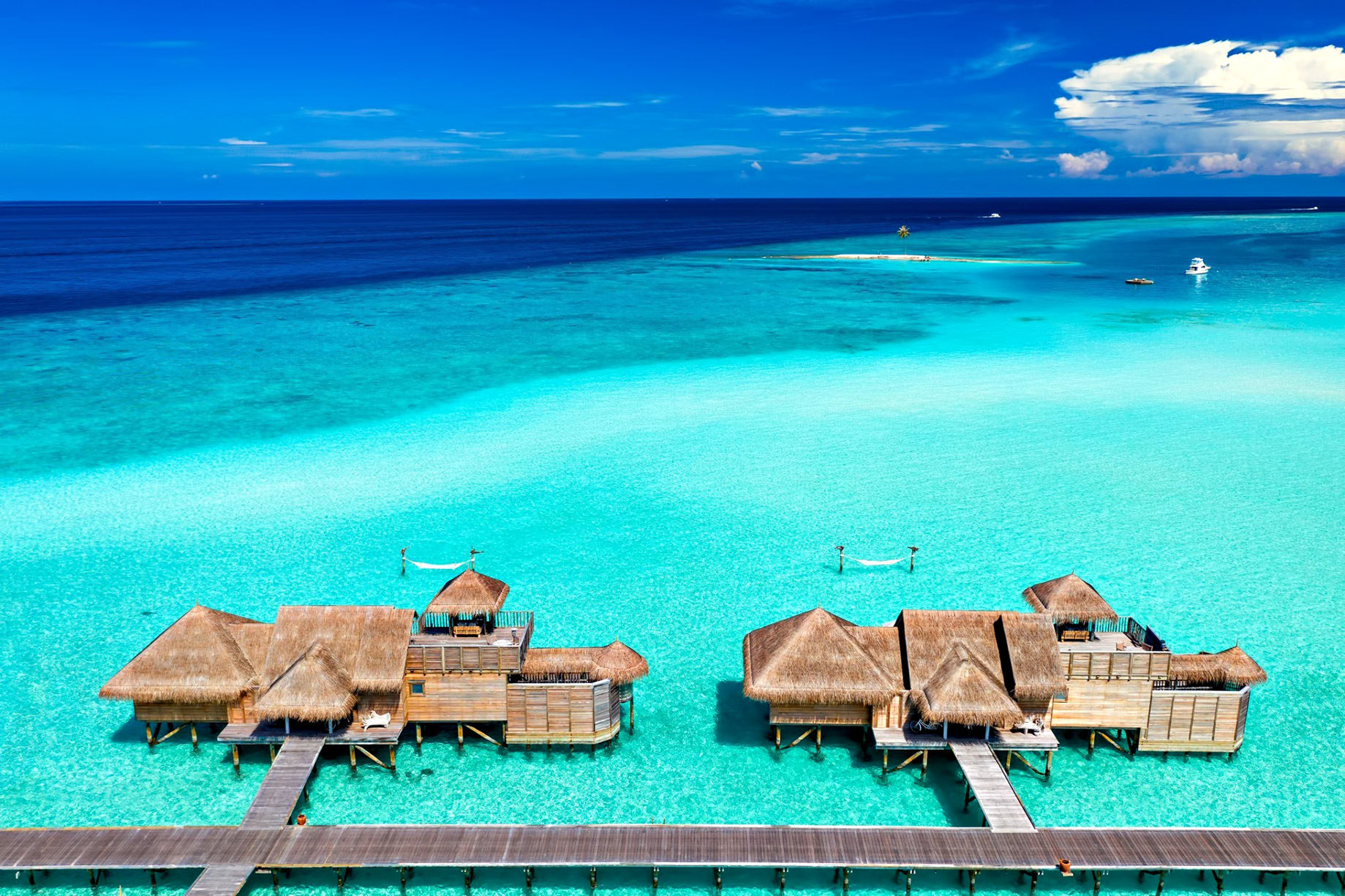 Gili Lankanfushi Resort - North Male Atoll, Maldives - Overwater Villa Aerial