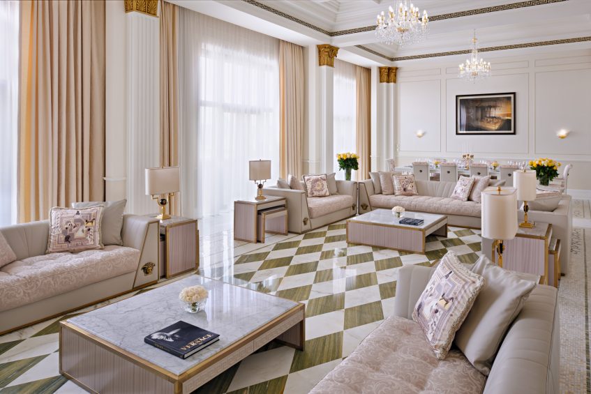 Palazzo Versace Dubai Hotel - Jaddaf Waterfront, Dubai, UAE - Modern Imperial Suite Living Area