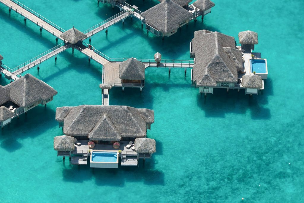 The St. Regis Bora Bora Resort - Bora Bora, French Polynesia - Aerial Overwater Villas
