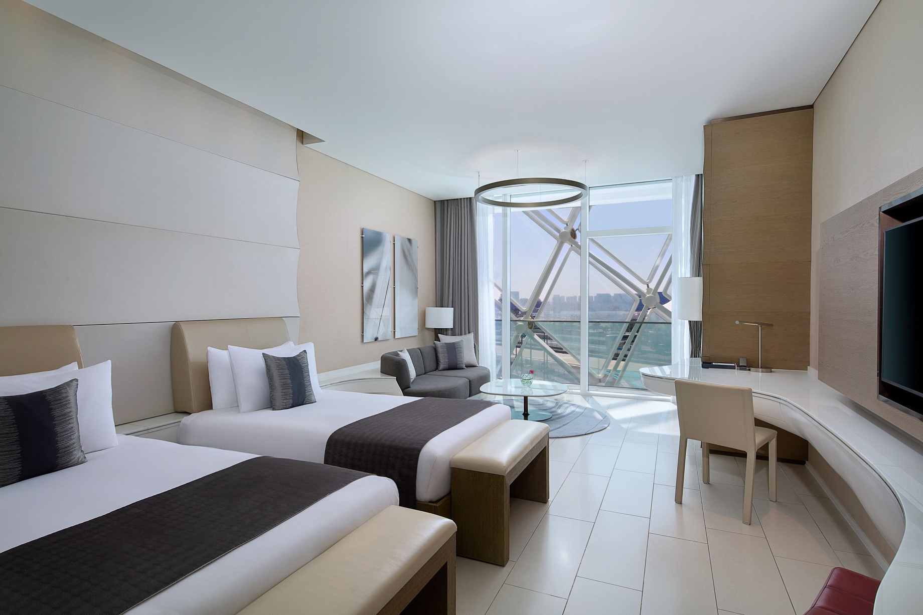 W Abu Dhabi Yas Island Hotel - Abu Dhabi, UAE - Wonderful Guest Room Twin Bedroom