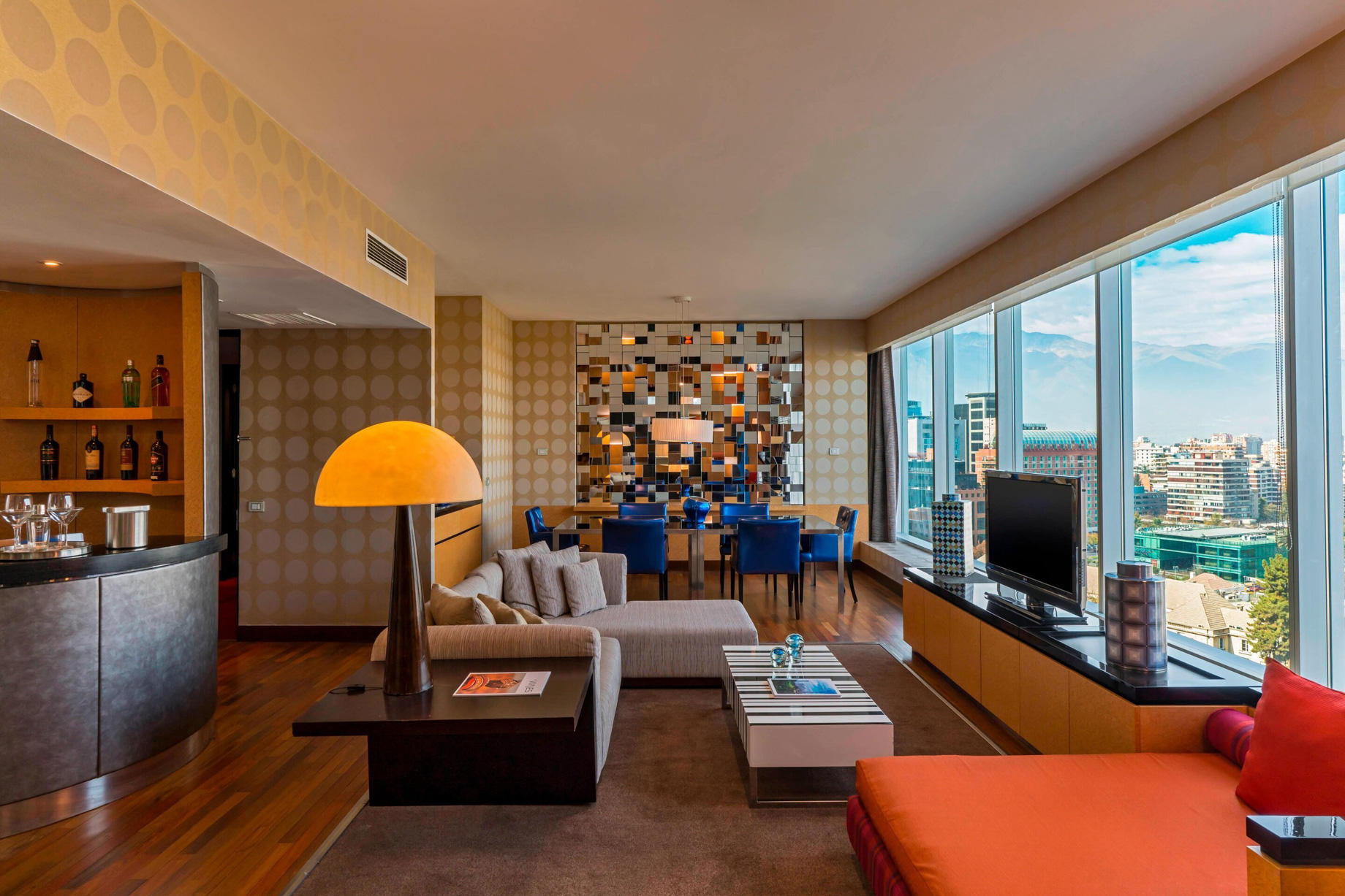 W Santiago Hotel – Santiago, Chile – Wow Suite Living Room And Mini Bar