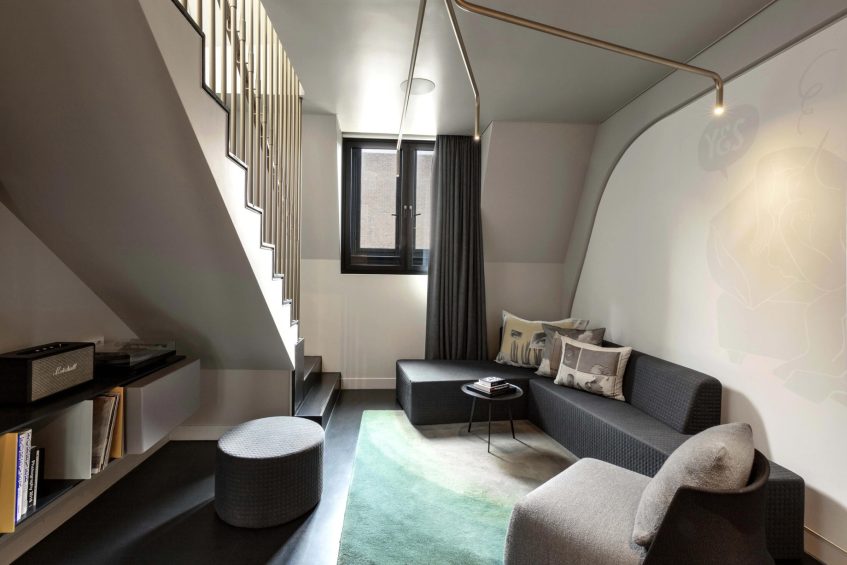 W Amsterdam Hotel - Amsterdam, Netherlands - Marvelous Bank One Bedroom Bi Level Loft Sitting Area