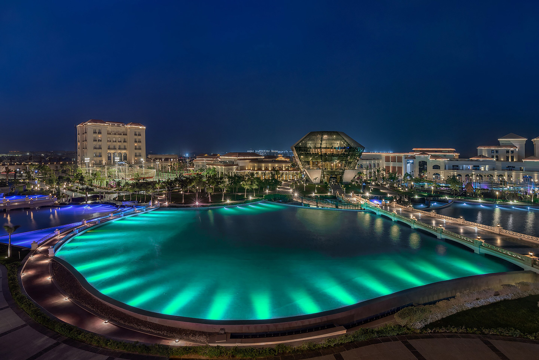 The St. Regis Almasa Hotel - Cairo, Egypt - Hotel Night Exterior Pool View