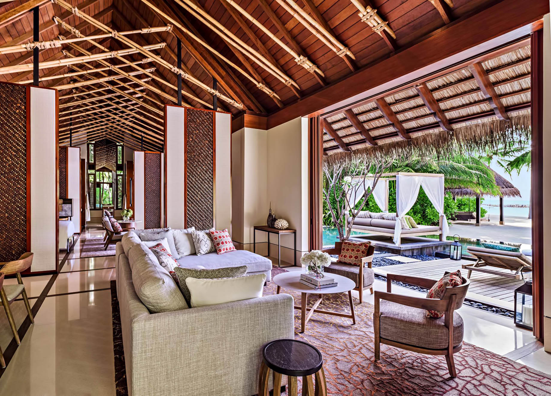 One&Only Reethi Rah Resort – North Male Atoll, Maldives – Beach Villa Living Room