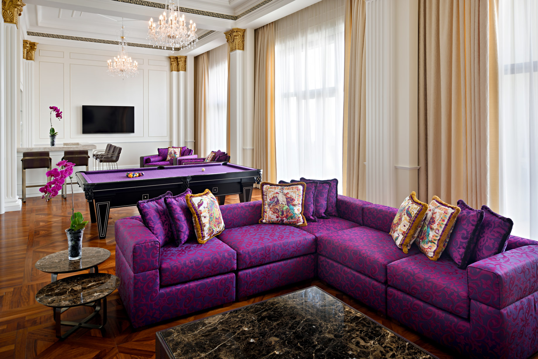 Palazzo Versace Dubai Hotel – Jaddaf Waterfront, Dubai, UAE – Modern Imperial Suite Leisure Area