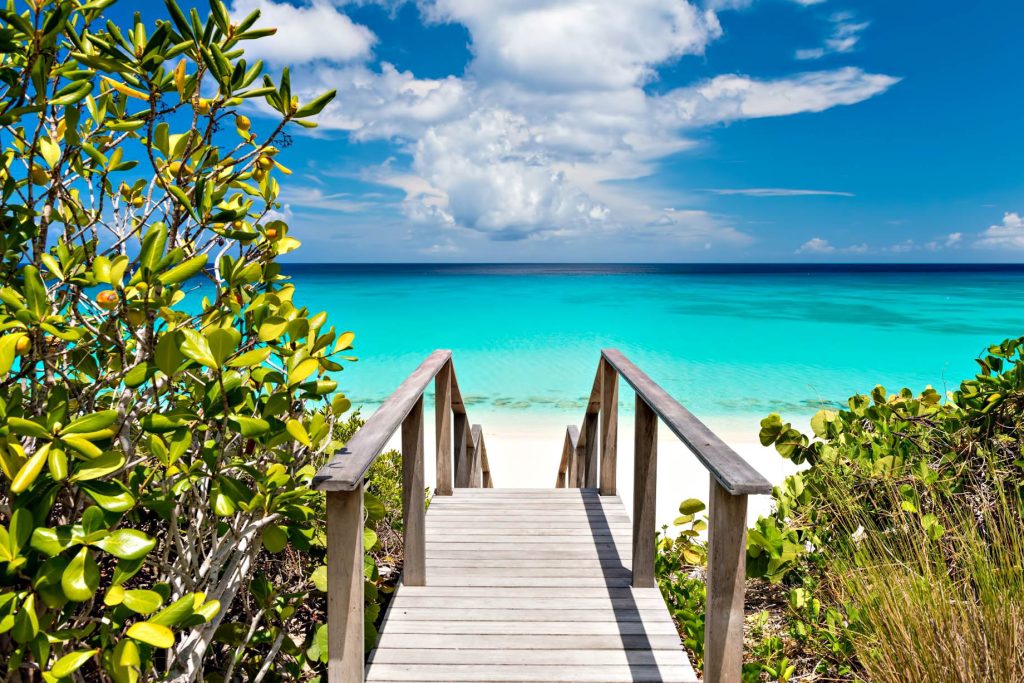 Amanyara Resort - Providenciales, Turks and Caicos Islands - Beach Stairs Turquoise Water