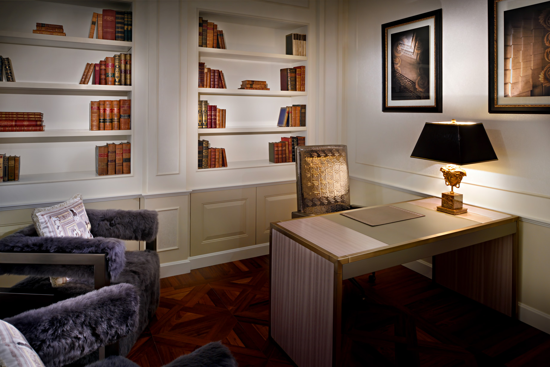 Palazzo Versace Dubai Hotel - Jaddaf Waterfront, Dubai, UAE - Modern Imperial Suite Library
