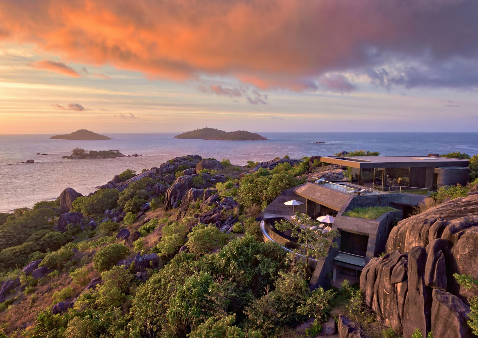 Six Senses Zil Pasyon Resort - Felicite Island, Seychelles - Three Bedroom Residence Sunset Island View