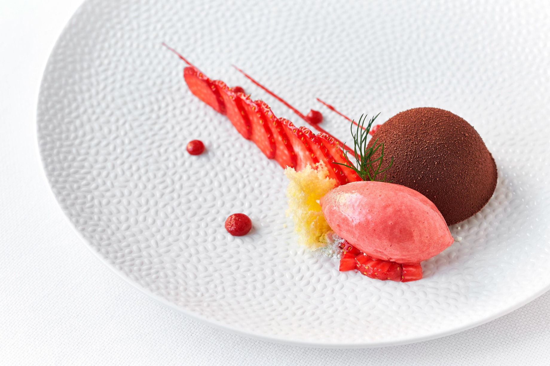 The St. Regis Washington D.C. Hotel - Washington, DC, USA - Alhambra Restaurant Chocolate Cake with Strawberry Ice Cream