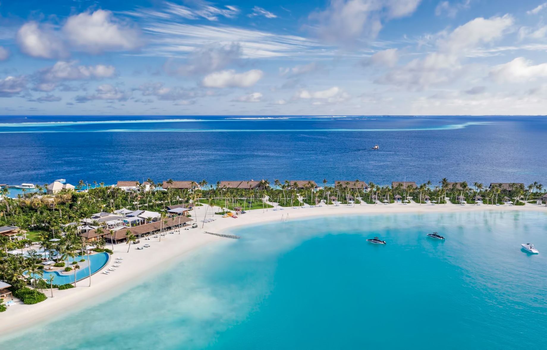 Waldorf Astoria Maldives Ithaafushi Resort – Ithaafushi Island, Maldives – White Sand Beach Resort Aerial
