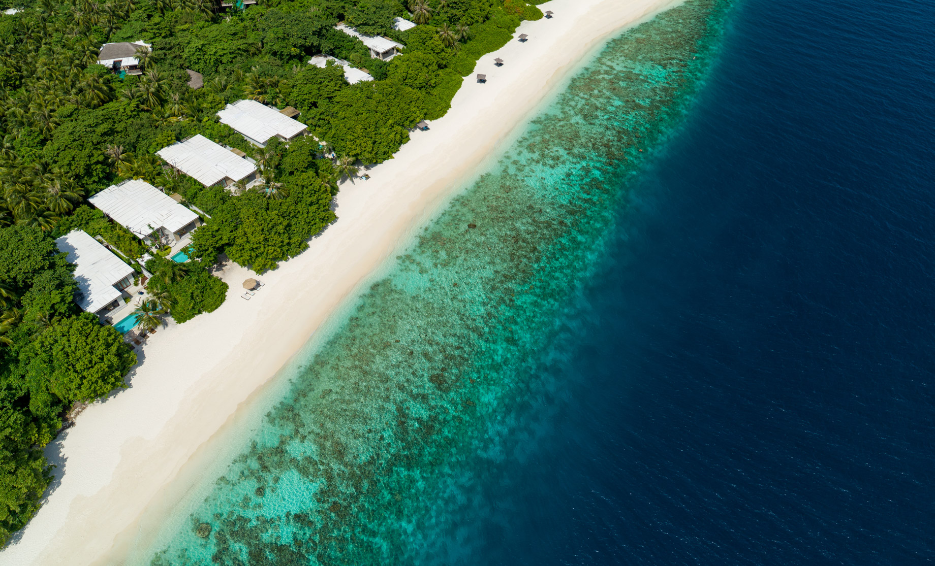 Amilla Fushi Resort and Residences – Baa Atoll, Maldives – Ocean Beach House Aerial