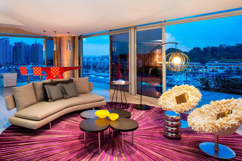W Singapore Sentosa Cove Hotel - Singapore - WOW Suite Living Room