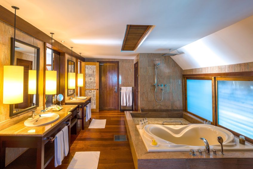 The St. Regis Bora Bora Resort - Bora Bora, French Polynesia - Two Bedrooms Overwater Royal Suite Villa Mt Otemanu View Bathroom Interior