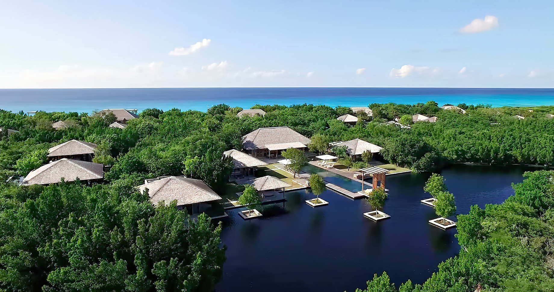 Amanyara Resort – Providenciales, Turks and Caicos Islands – 4 Bedroom Tranquility Villa Pond Aerial