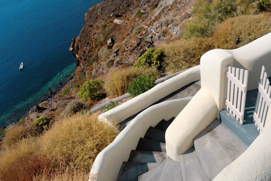 Mystique Hotel Santorini – Oia, Santorini Island, Greece - Clifftop Oceanview Stairs