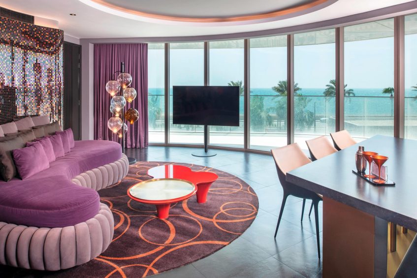 W Dubai The Palm Resort - Dubai, UAE - Cool Corner Suite Living Room