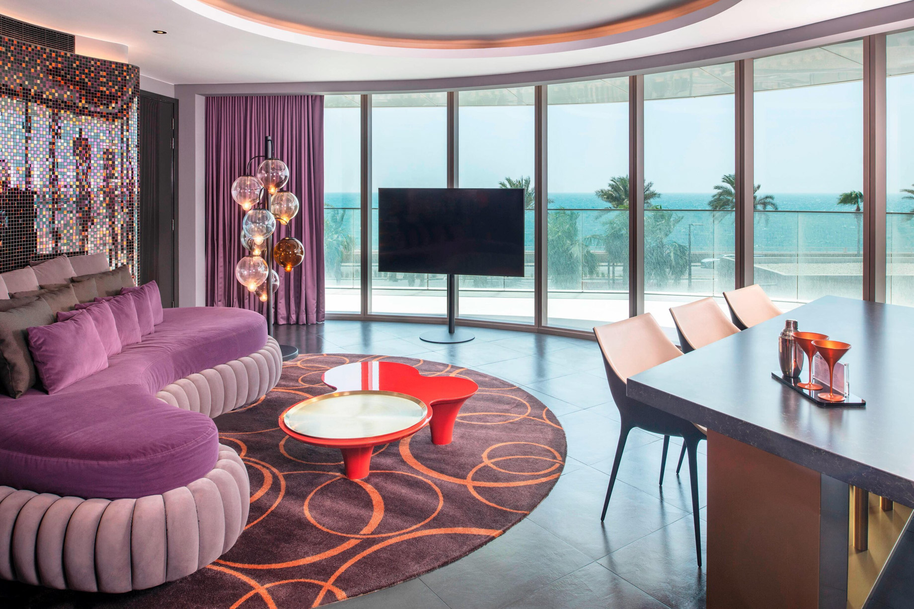 W Dubai The Palm Resort – Dubai, UAE – Cool Corner Suite Living Room