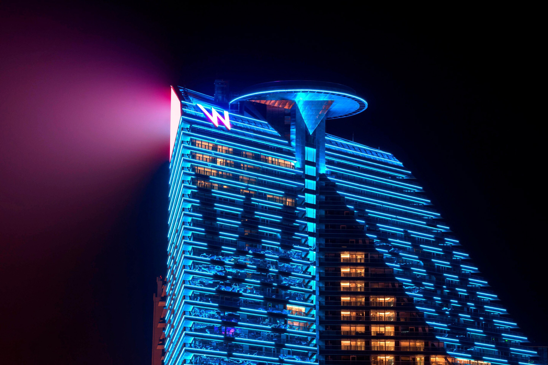 054 – W Xi’an Hotel – Xi’an, Shaanxi Province, China – Hotel Exterior Night