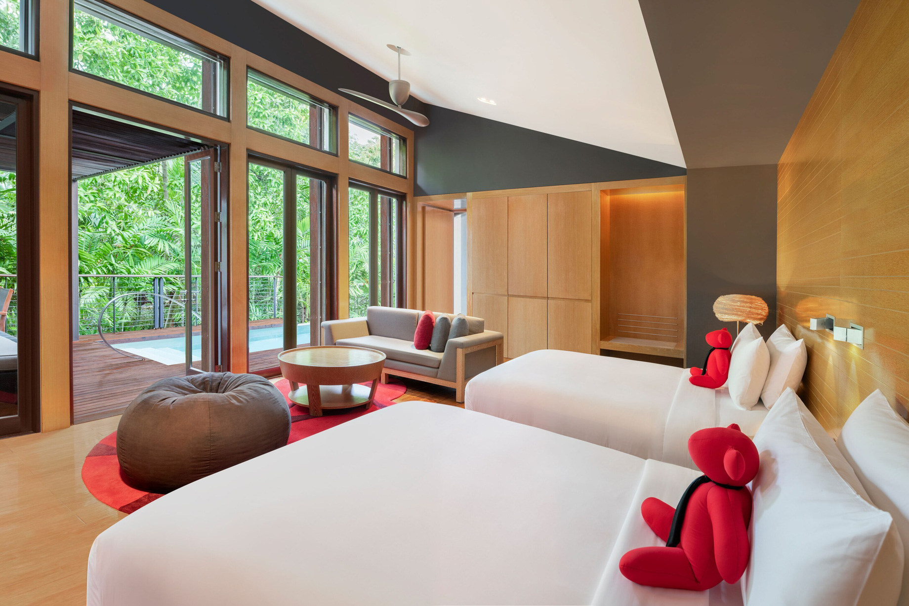 W Koh Samui Resort – Thailand – Twin Jungle Oasis Villa Bedroom