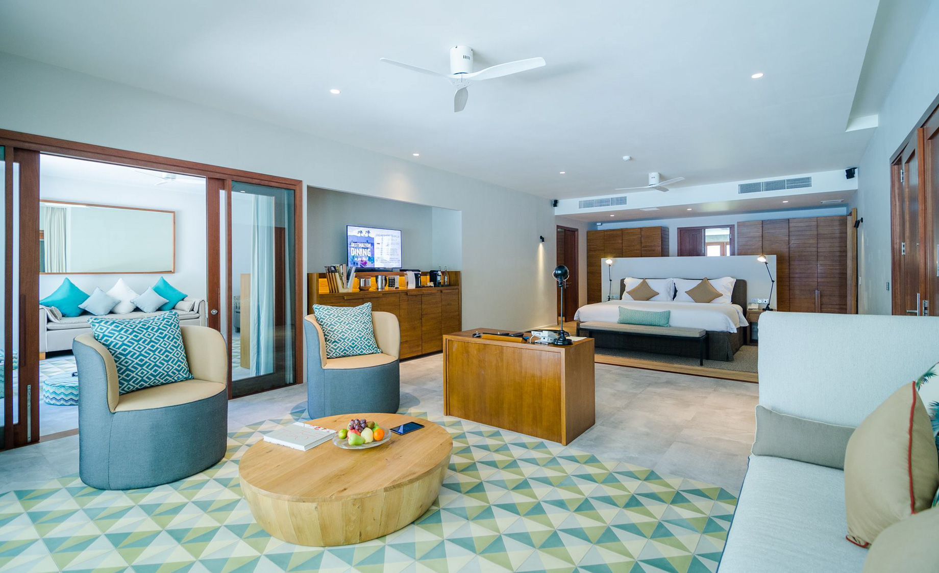 Amilla Fushi Resort and Residences – Baa Atoll, Maldives – Beach Villa Living Area
