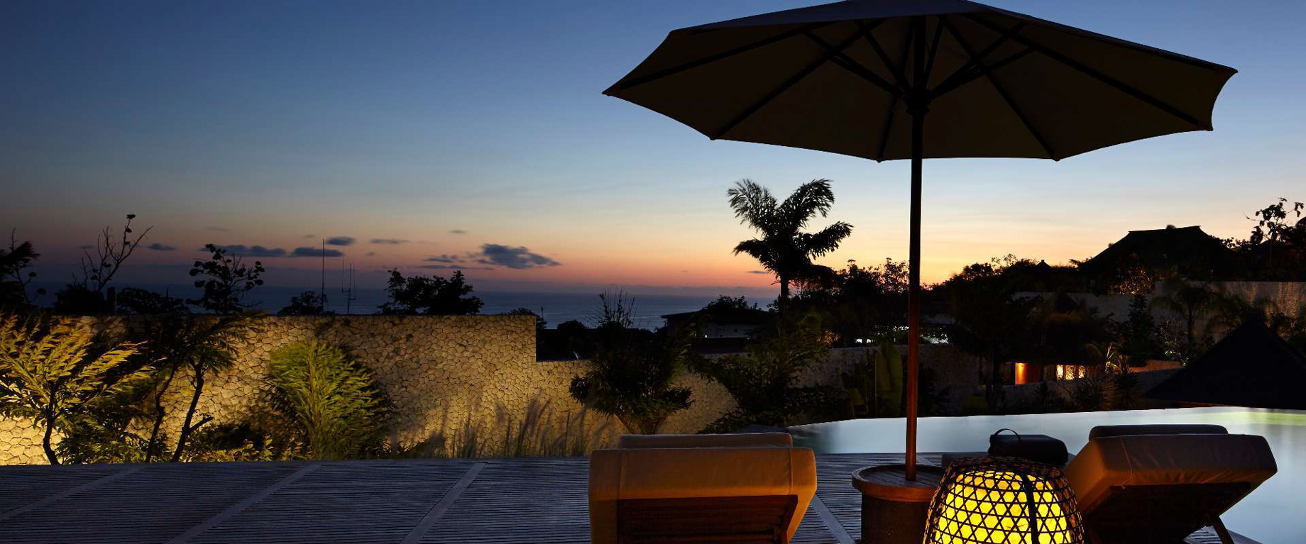 Bvlgari Resort Bali – Uluwatu, Bali, Indonesia – The Mansions Pool Deck Ocean View Night
