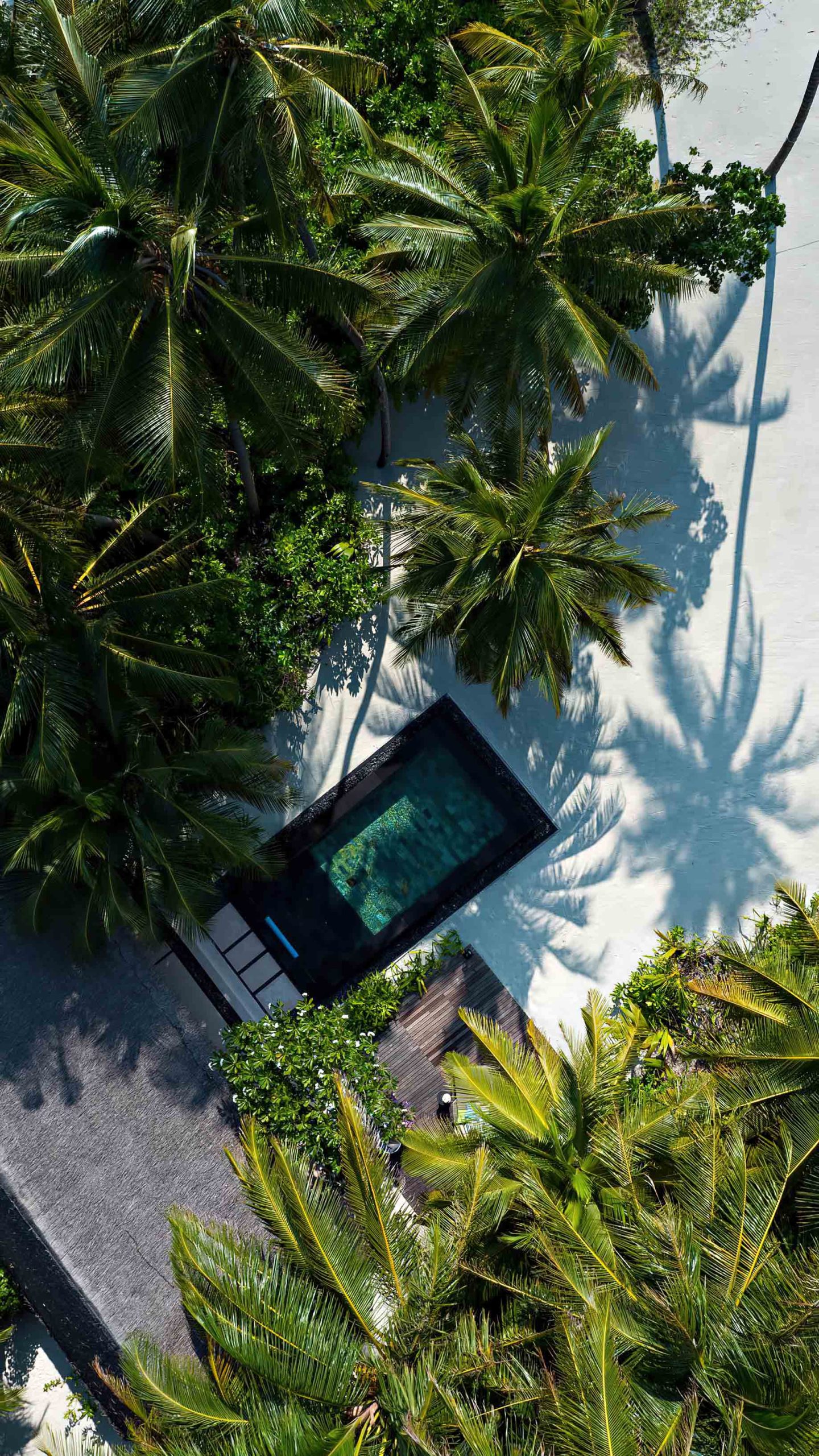 One&Only Reethi Rah Resort - North Male Atoll, Maldives - Beach Villa Overhead View