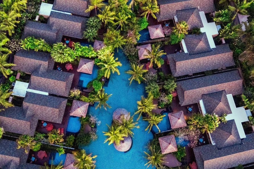 The St. Regis Bali Resort - Bali, Indonesia - Villas and Lagoon Overhead Aerial View