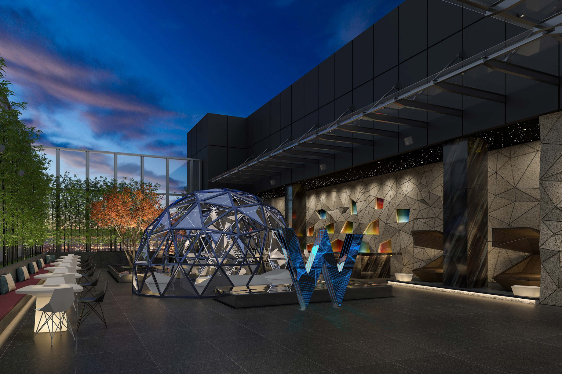 W Chengdu Hotel – Chengdu, China – Spark Rooftop W Bar
