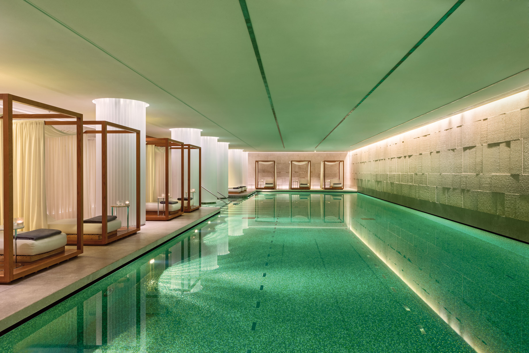 Bvlgari Hotel London – Knightsbridge, London, UK – Bvlgari Pool with Private Cabanas