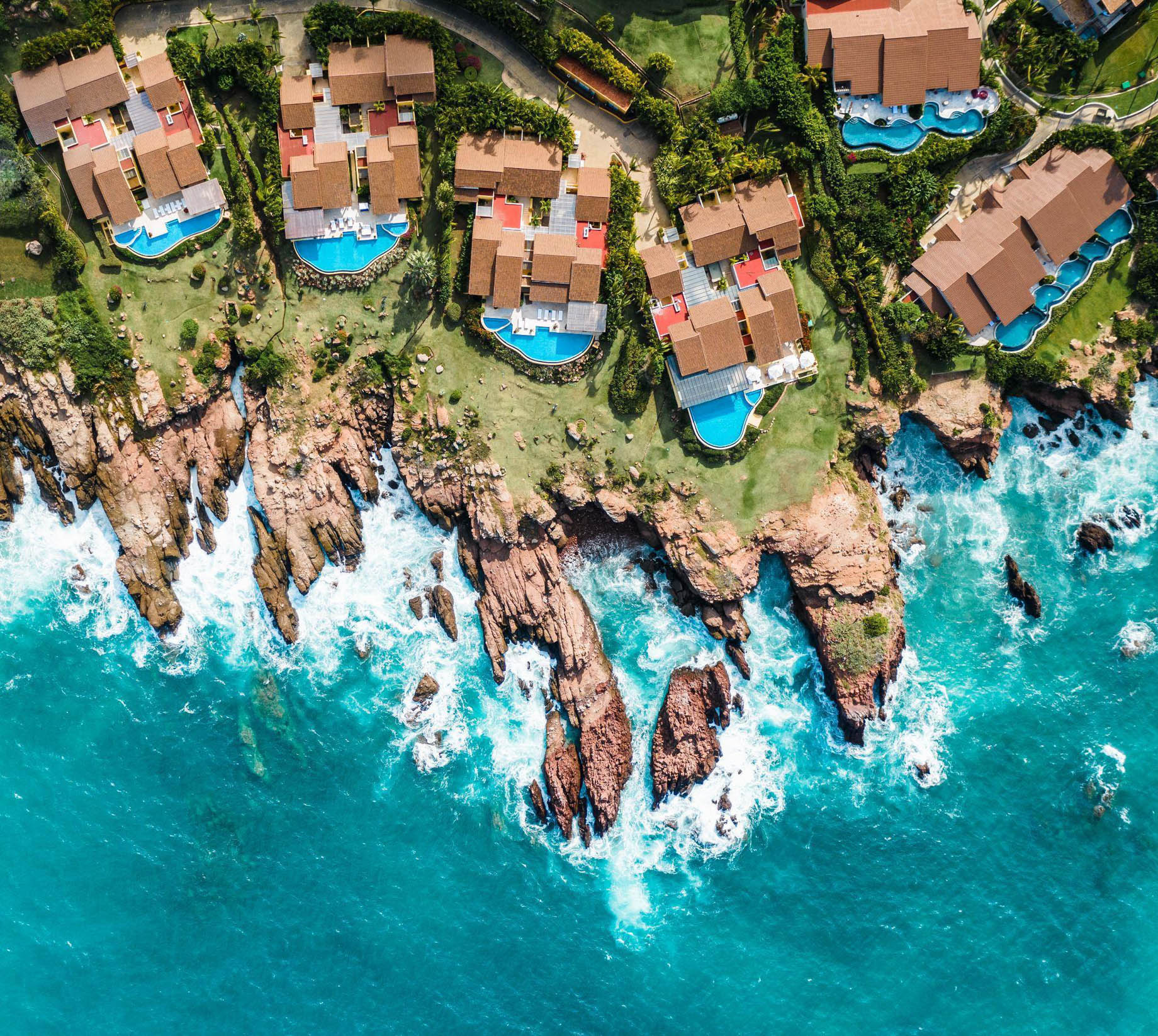 Four Seasons Resort Punta Mita - Nayarit, Mexico - Beach House and Villa Overhead View