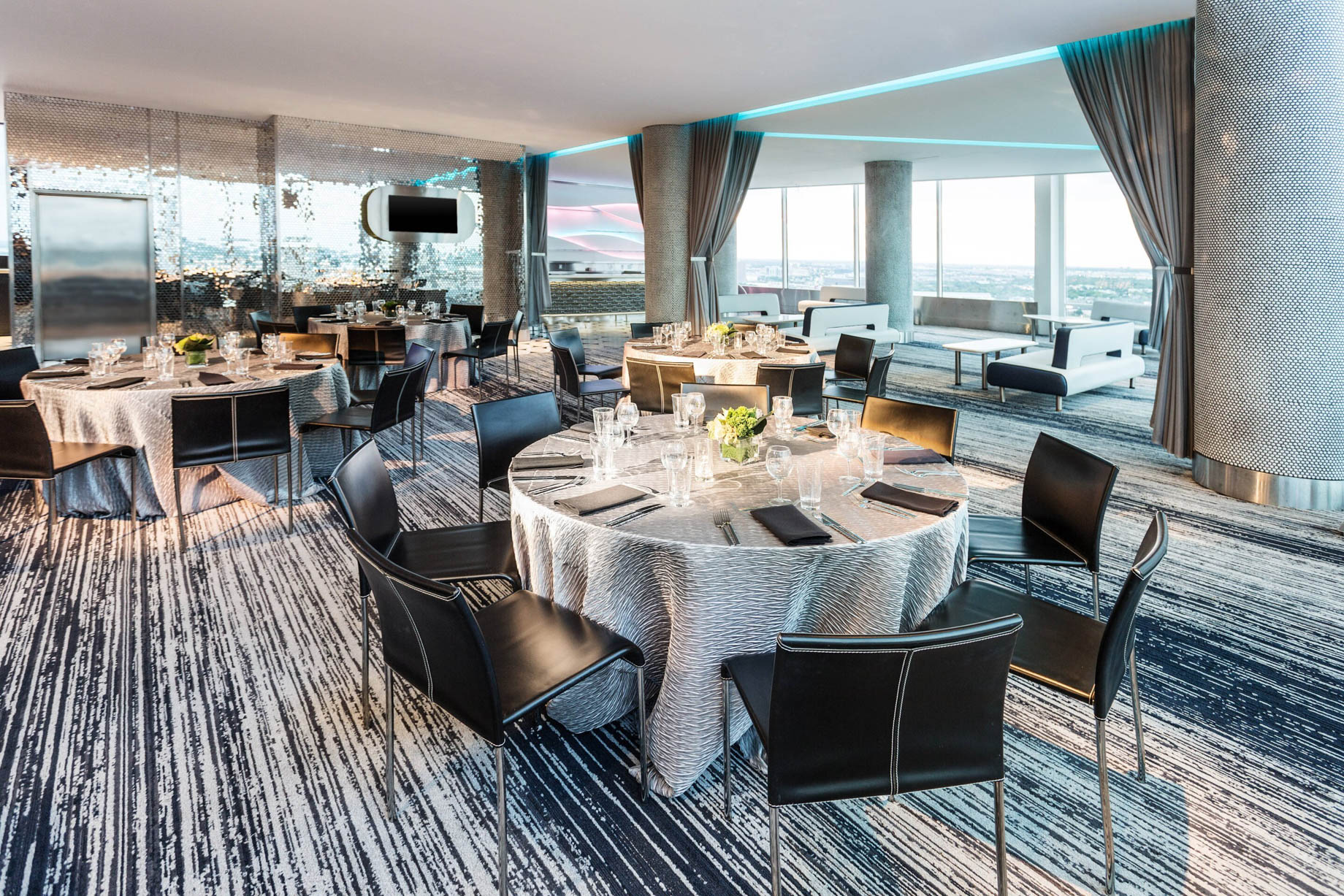 W Dallas Victory Hotel - Dallas, TX, USA - Altitude Table Setting Banquet Setup