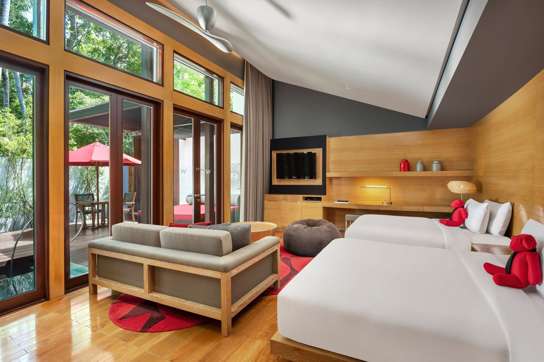 W Koh Samui Resort – Thailand – Twin Tropical Oasis Villa Bedroom