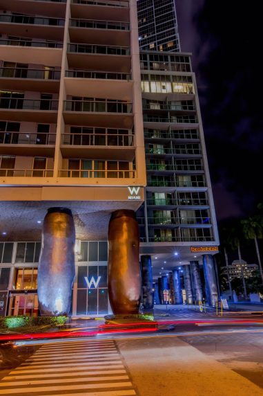 W Miami Hotel - Miami, FL, USA - Night View